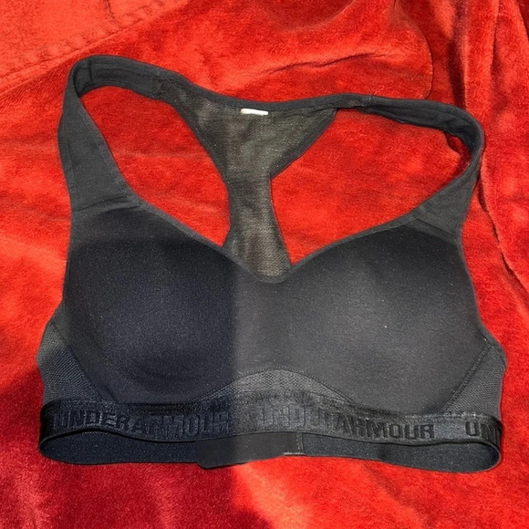 Under Armour black Mid Racer sports bra Sz S - Picture 3 of 6
